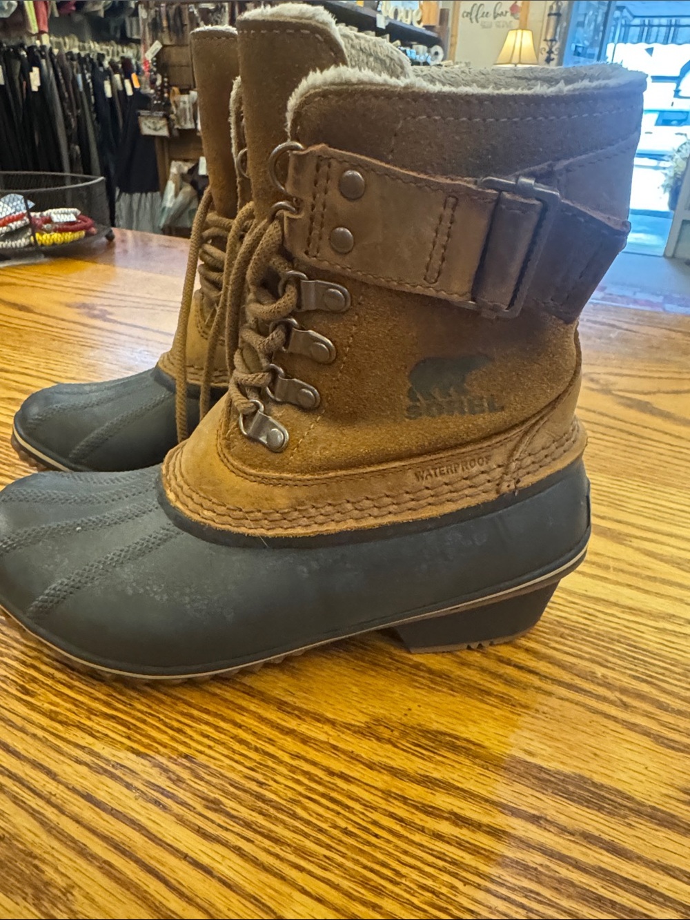Sorel Two-Tone Brown and Black Waterproof Winter Boots